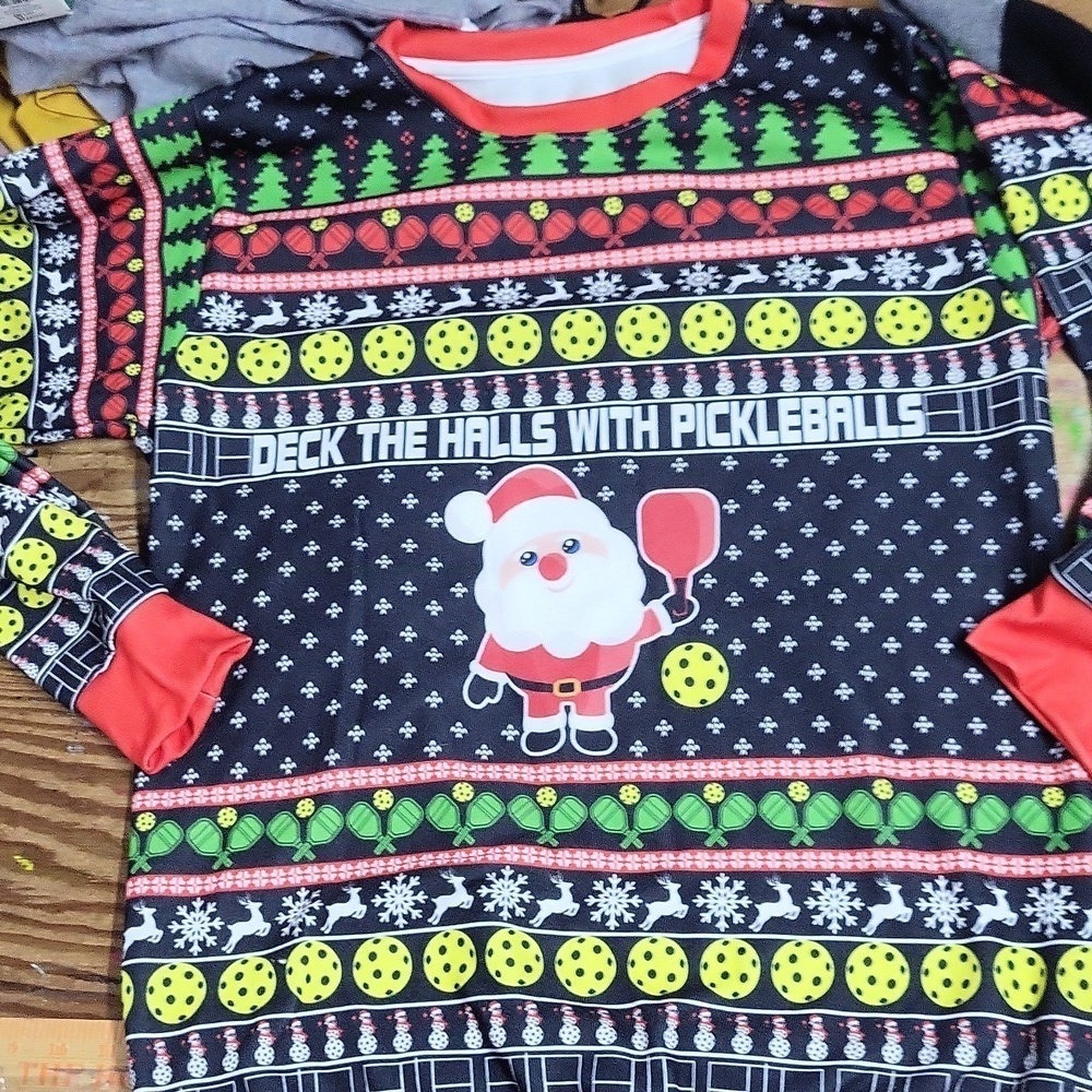 Pickelball Ugly Christmas Sweater/Sweatshirt Medium  NWOT